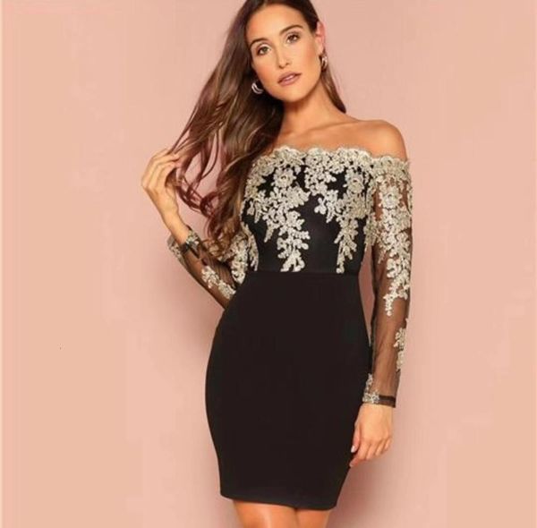 

2021 new winter off shoulder long sleeve floral rayon bandage designer fashion party vestido ix91, Black;gray