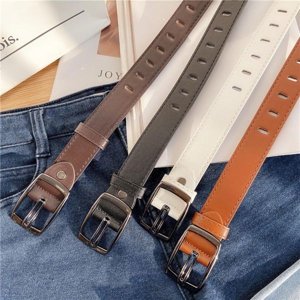 

belts fresh simple all-match pu leather belt women's skirt korean ornament fashion trendy artistic student small, Black;brown