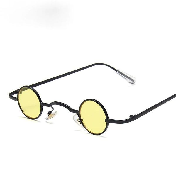 

retro small round frame sunglasses hip-hop style exaggerated shape street fashion metal prince mirror, White;black