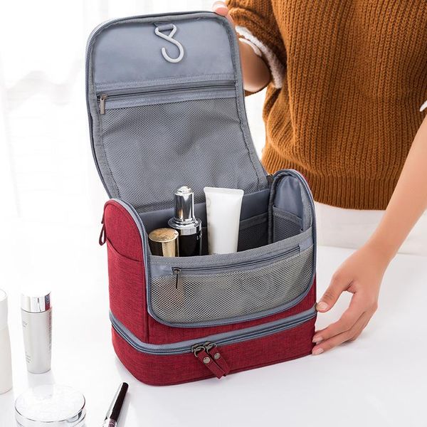 

oxford toiletry bag hook cosmetic makeup bags dry wet washing outdoor handbag men women camping travel hanging organizer storage