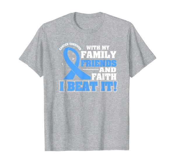 

family faith i beat it prostate cancer awareness ribbon t-shirt, White;black