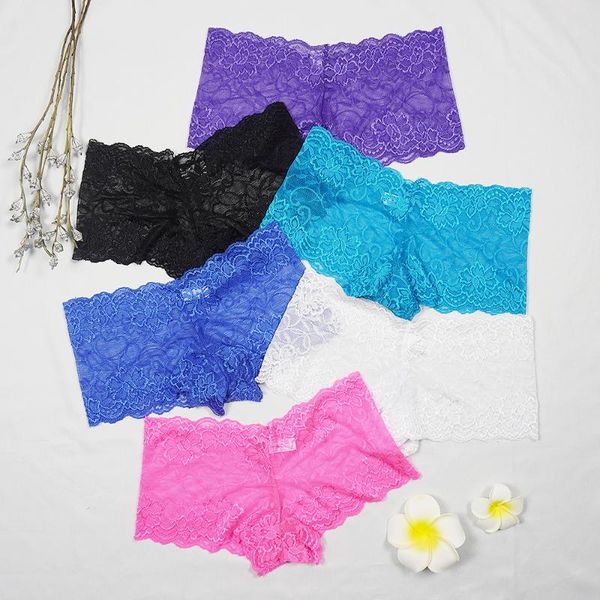 

6pcs/lots underwear women lace ladies briefs seamless hollow out transparent panties soft dropshipping s-xl panty, Black;pink