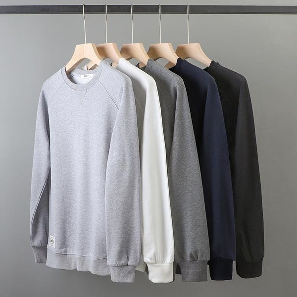 

men's hoodies & sweatshirts b6300-14 men 340g heavy weight fleece thicken sweatshirt solid multi-colors fashion sport youth running cot, Black