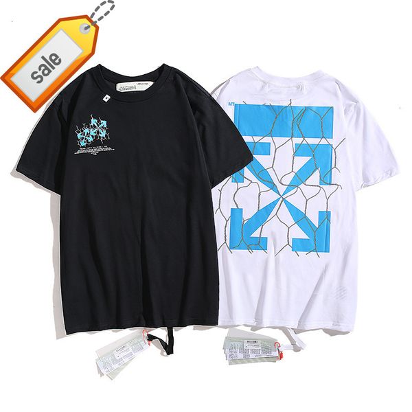 

chao summer and spring brand off wire arrstyle pattern round neck pullover short sleeve, White;black