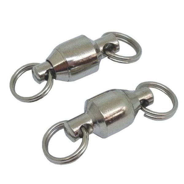 

fishing hooks 50 pieces/lot ball bearing swivels with split ring connector accessories pesca