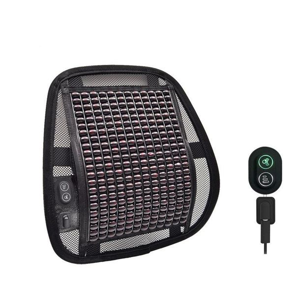 

electric massagers car massage waist support summer breathable wood bead cushion vibration back pillow