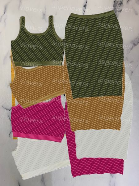 

fashion jacquard camis dress set sling knit skirts womens spring summer trendy vest skirt 4 colors, Black
