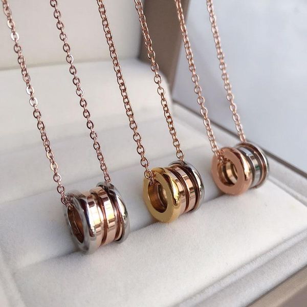 

chains s925 sterling silver necklace rose gold series spring ring original three-color women's clavicle chain jewelry