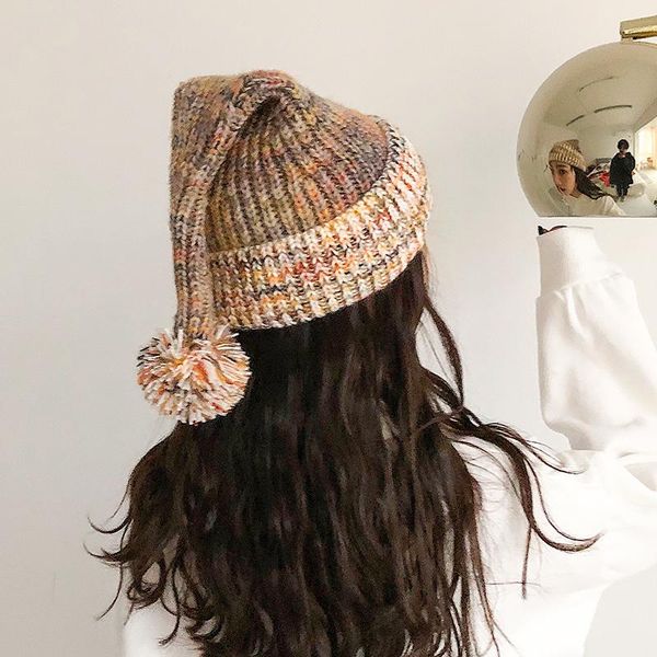 

fashions winter knitted women beanies hat cute thicken cashmere warm pom pom hat korean style skullies beanies, Blue;gray