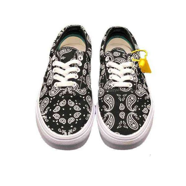 

longvance black printed cashew blossom men's shoes women's era low canvas summer student board
