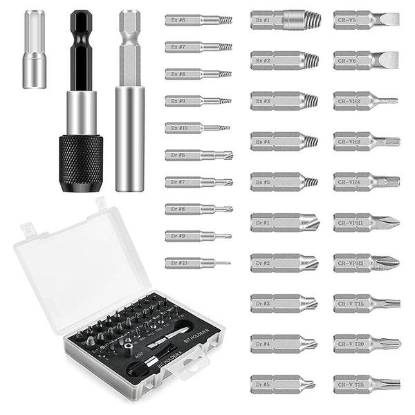 

hand tools 33 pcs damaged screw extractor set, multi-purpose easy out remover and bolt stripped