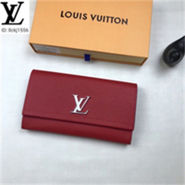 

designer luxury ia1o m62328 red stitching flip wallet men real leather long chain wallets compact purse clutches evening key brand card hold, Red;black