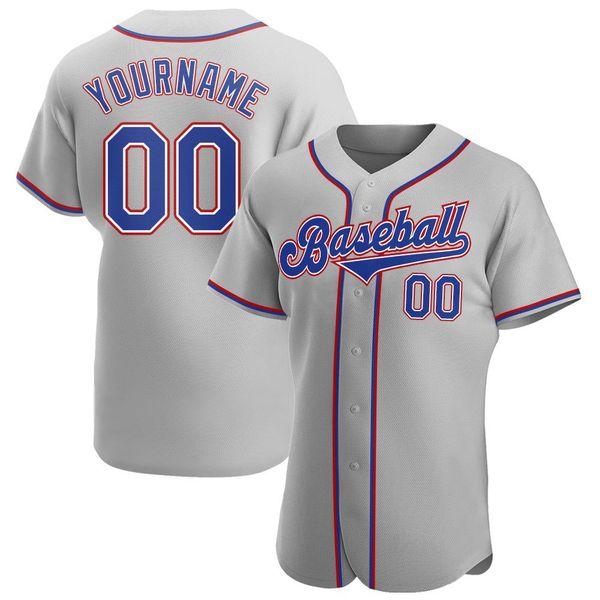 

custom gray royal-red-009 authentic baseball jersey, Blue;black