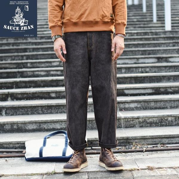 

mud classic cargo leaf dyeing winter men trousers & capris casual pants, Black