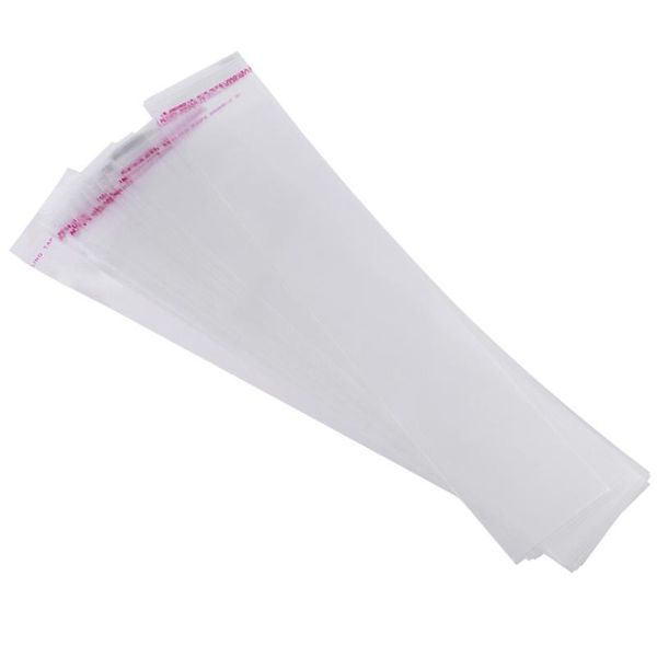 

gift wrap 200pcs clear long cello bags self sealing 5x27cm thick opp adhesive for bakery cookies christmas party decorative