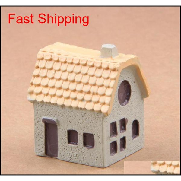 

10pcs/set kawaii zakka country style cartoon small house crafts figure bonsai deskdiy mini toys fairy qylfkv homes2011