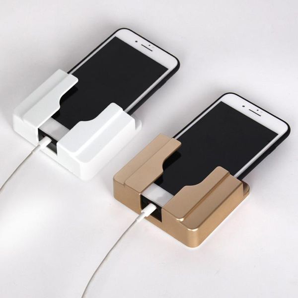 

2021 new home wall holder phone charging holder socket charger mobile phone storage