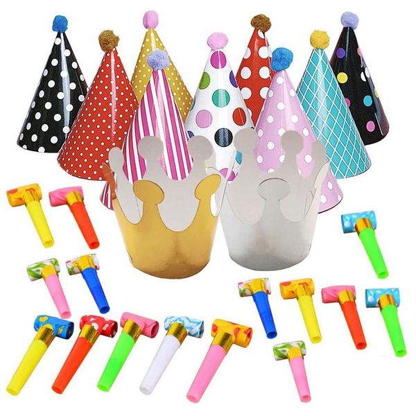 

party hats birthday cone with pom poms for christmas children halloween years