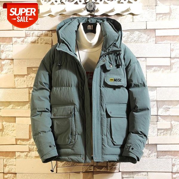 

2020 Brand Clothing Casual Warm Black Hooded Winter Jackets Men's PARKAS Bomber Windbreakers Coats #HN9J