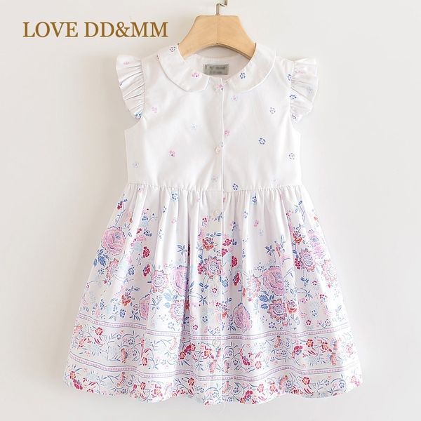 Amor DDMM Meninas Vestidos Novos Desgaste das Crianças Meninas Doce Flor Imprimir Crianças Vestidos para Meninas Traje de Roupas 210303