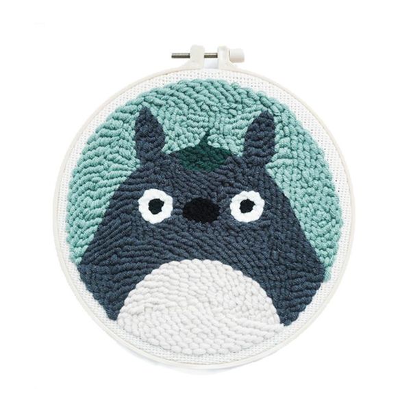 

other arts and crafts totoro punch needle embroidery kit for beginners easy diy needlework wool work home decor anime