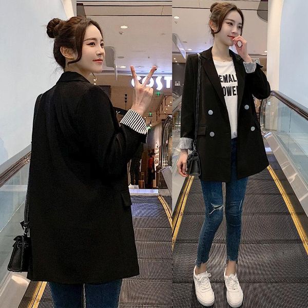 

women's suits & blazers blazer women spring and autumn casual suit jacket loose veste femme, White;black