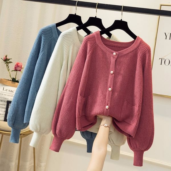 

2021 new spring beading ladies long sleeve knitted sweater women fashion cardigan for female clothing sweet plus size zrby, White;black