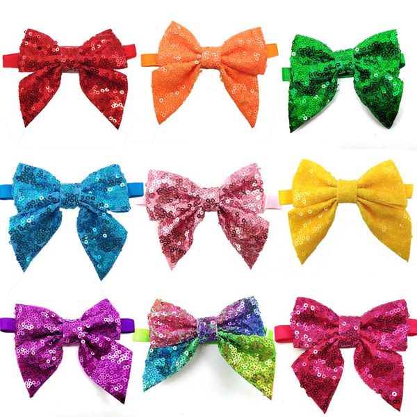 

dog apparel 30 pcs pet grooming christmas shining bowknot puppy cat bow tie necktie adjustable collar accessories