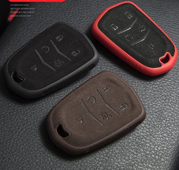 

car genuine leather key case holder shell for cadillac esv escalade cts xts srx ats 2015 2016 2017 2018 ct5 xt5 xt6 accessories