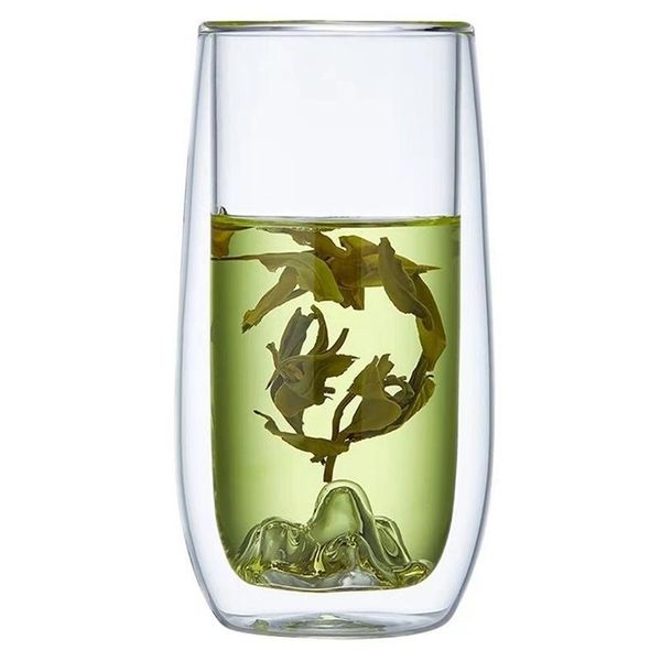 

wine glasses 350ml creative hill-shaped glass mug double wall heat-resistant tea cup home bar whiskey tasting white drinkware