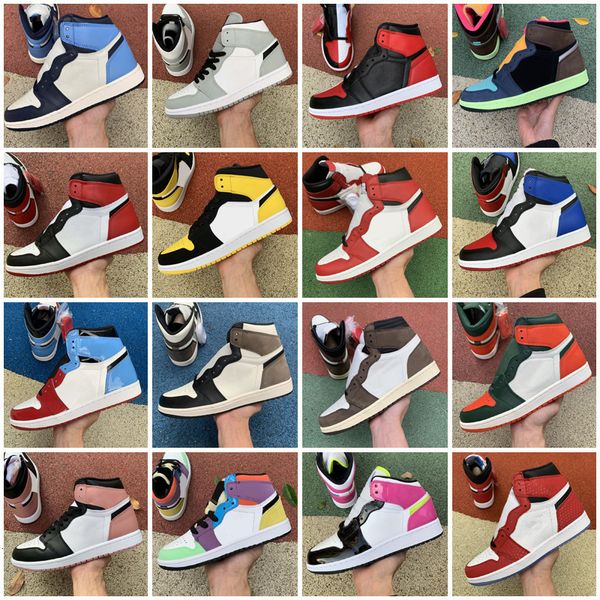 

outdoor shoes men women jumpman 1s high og 1 university blue dark mocha obsidian light smoke grey fire red black cat mens sneakers