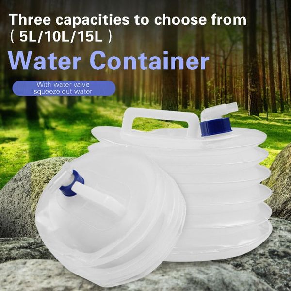 

hydration packs 5l 10l 15l collapsible water container food grade portable carrier storage jug with spigot for car trunk outdoor camping