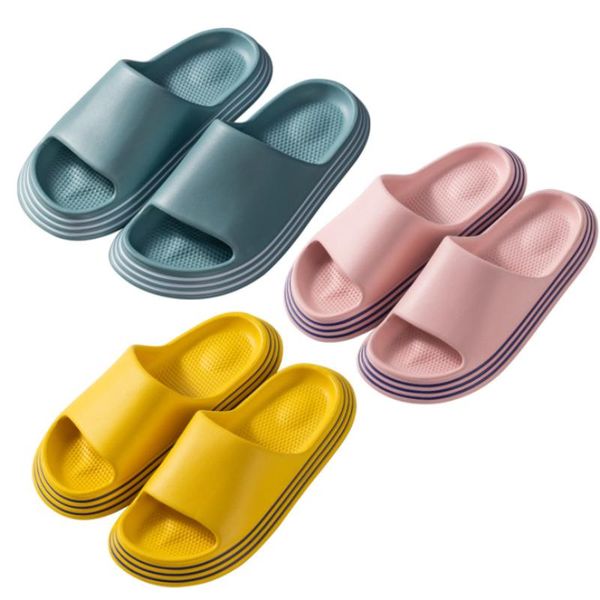 

slippers summer home men bathroom soft eva thick sole lovers shoes sandals sandalias mujeres chaussure slides femme pantuflas, Black