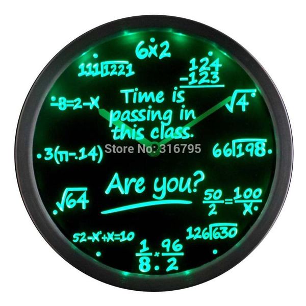 

wall clocks nc0463 math class time is passing are you gift decor neon light led clock