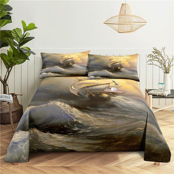 

sheets & sets navigation 0.9/1.2/1.5/1.8/2.0m digital printing polyester bed flat sheet with case print bedding set