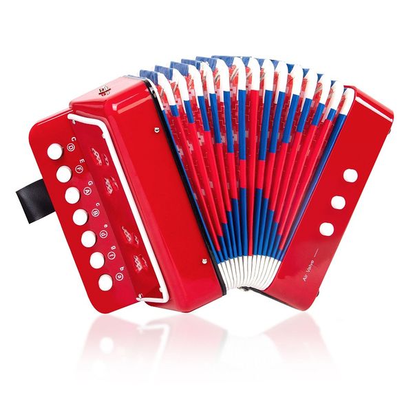 

7 keys buttons accordion for children red