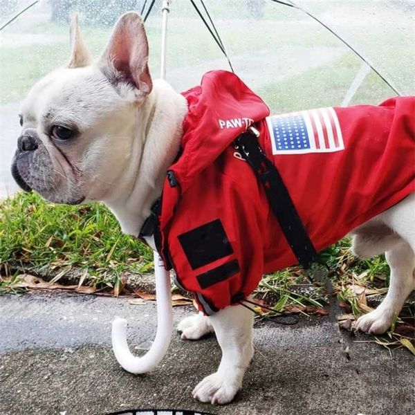 Cão Raincoat Jaqueta Roupa Windproof Cogs Cães Casaco Moda Impermeável Reflexivo Reflexivo Roupas Grande Cachorro Animais de Estimação Casaco Cão 211013