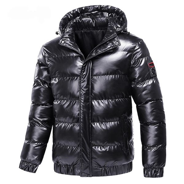 

2021 winter fashion katoen parka hoodies casual outdwear thermal jackets men clothing, Black