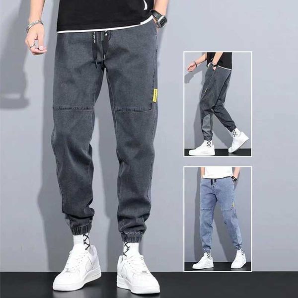 

slim 2021 fit small leg jeans men's fashion brand korean long pants, Blue