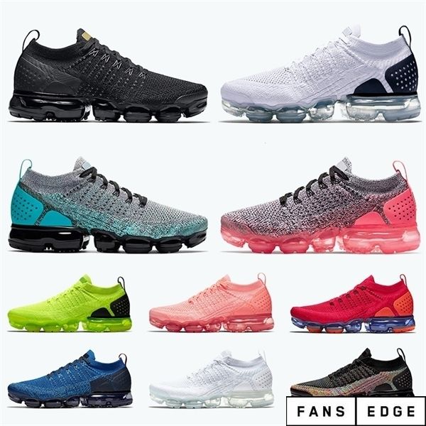 

wholesale quality fly knit 2.0 running shoes for men women vamaxpor black gold white pink breathable jogging walking trainers sneakers