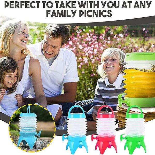 

hydration packs camping folding water bucket 5l foldable outdoor container fishing travel beer juice drinking storage tap