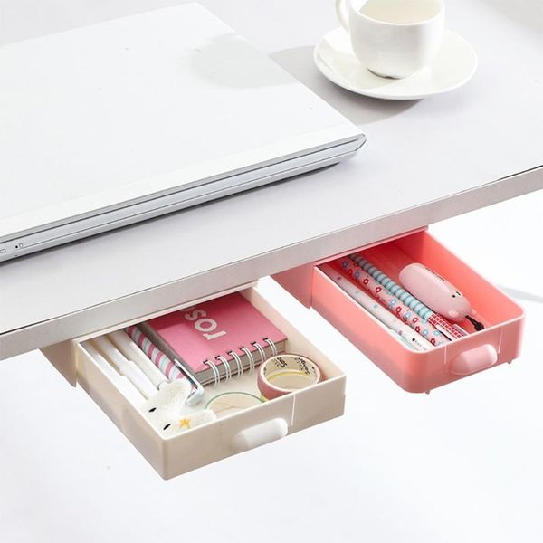 

pencil cases drawer under desk storage organzier holder abs plastic stretching assorted colors