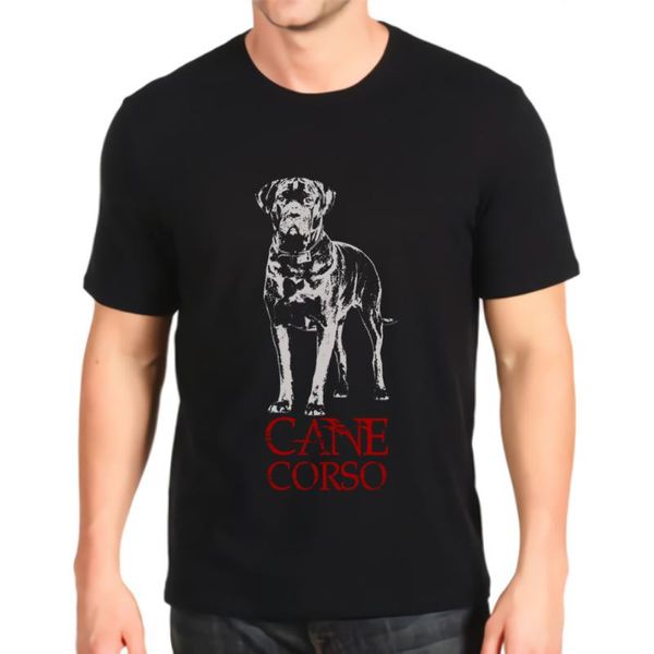 Moda Baskılı Tshirt Kamışı Corso İtalyan Mastiff Top Erkek Gevşek Özelleştirme Tees Erkek T-Shirt