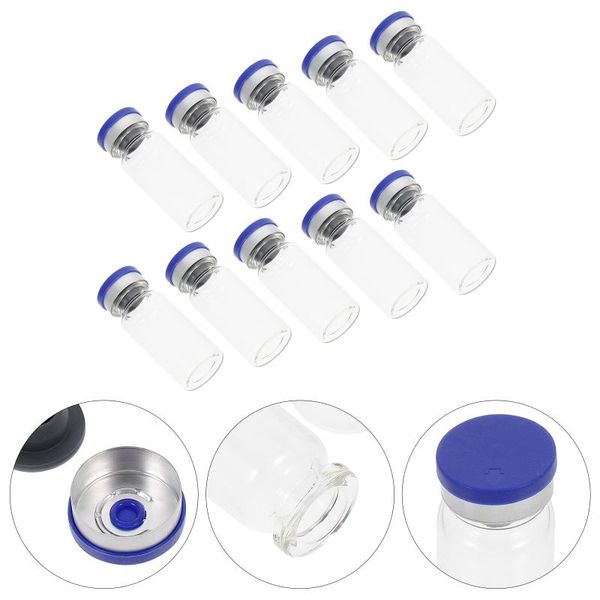 

storage bottles & jars 100pcs clear glass reagent container 10ml bottle with lid