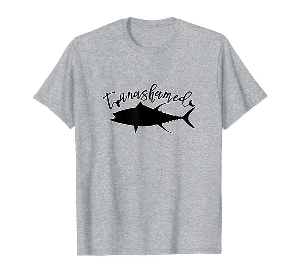

tunashamed fishing t shirt for unashamed tuna fisherman, White;black