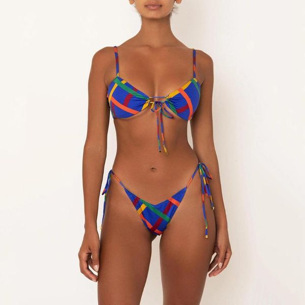 

women's swimwear micro bikini 2021 swimsuit patchwork print string set bathing suit women biquini tanga mujer bikinis, White;black