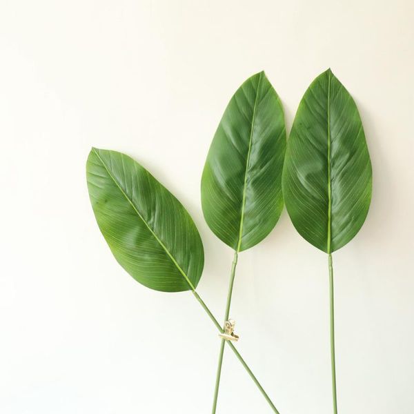 

simulation canna leaves artificial latex leaf decor wedding background wall home garden decoration greenery fake plants
