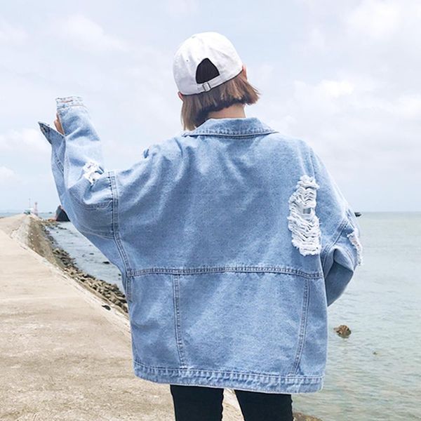 

women's jackets women fashion spring parchwork embroidery loose coats womens long sleeves single breasted female casual punk outerwear, Black;brown