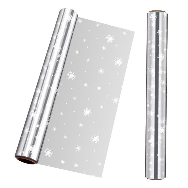 

gift wrap stobok cellophane 2.5 mil thickness roll snowflake decorated bags to baskets arts & cr
