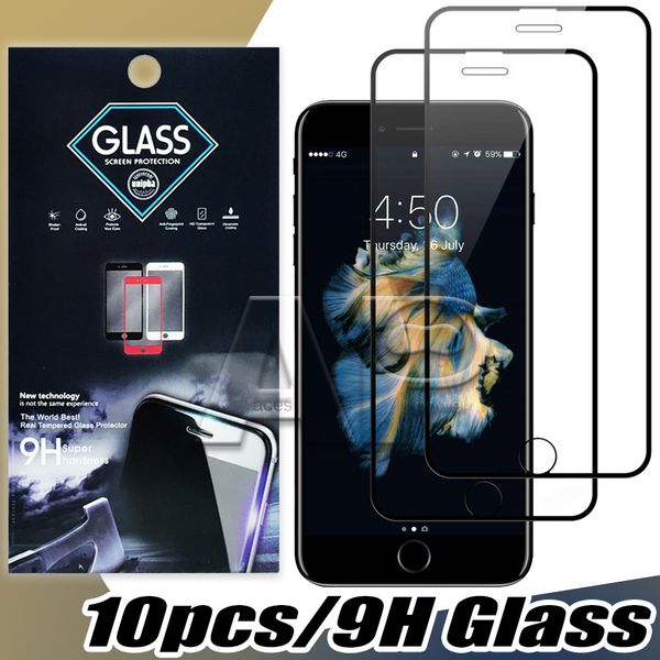 

full cover tempered glass for iphone 12 mini 11 pro x xs max xr 7 8 plus screen protectors film with paper package